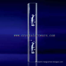 K9 3D Laser Apsara Etched Crystal with Pillar Shape